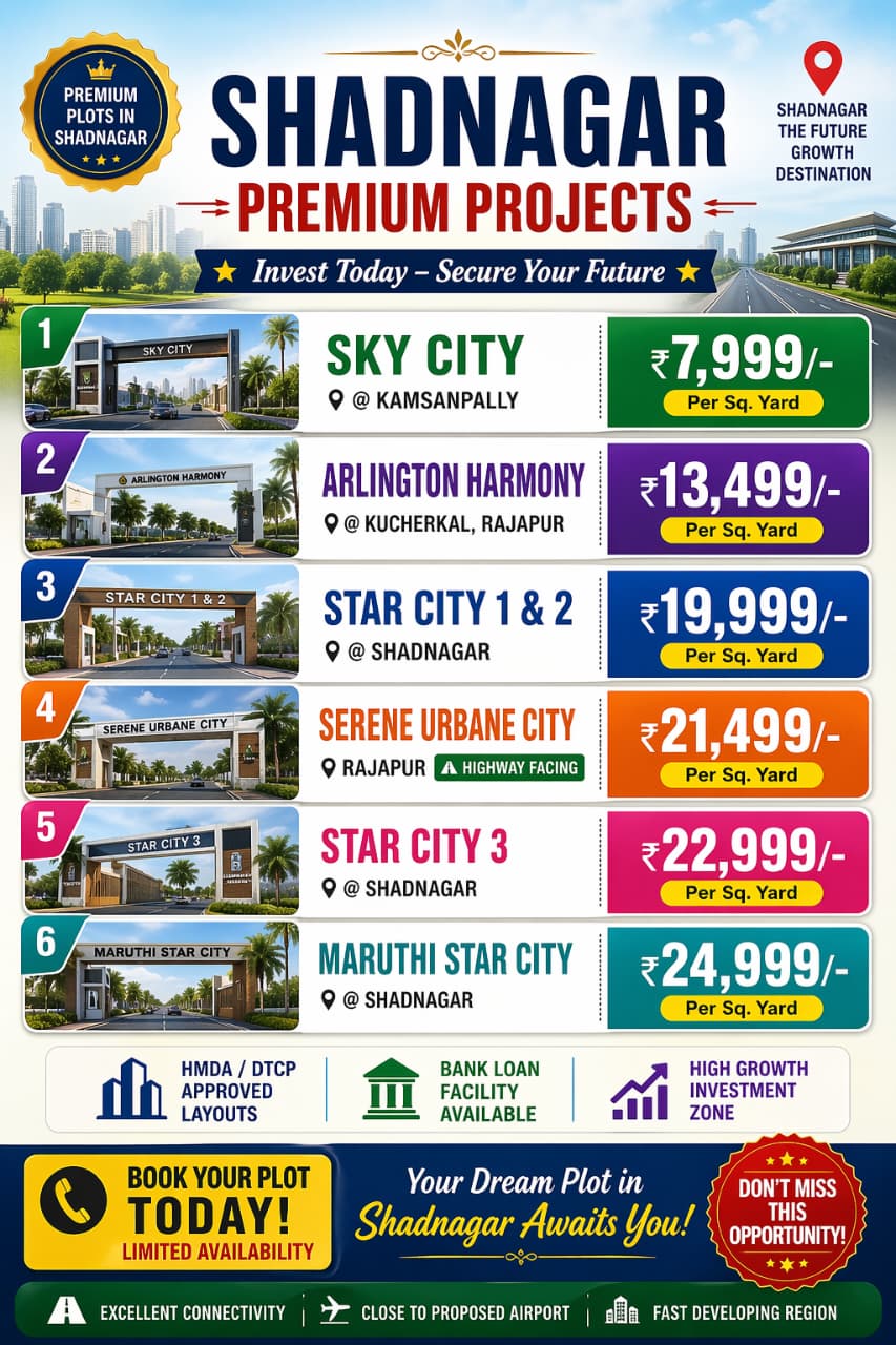Plots for Sale in Shadnagar, Hyderabad